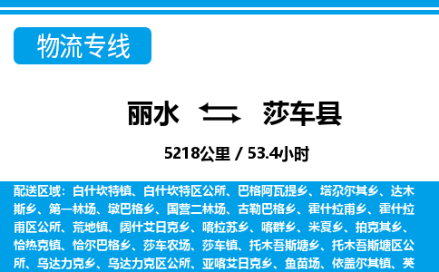 麗水到莎車(chē)縣物流專線-麗水至莎車(chē)縣貨運(yùn)公司