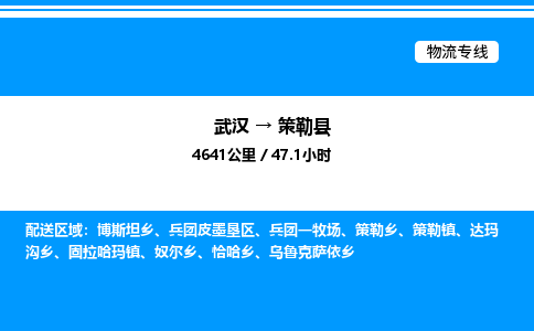 武漢到策勒縣物流專(zhuān)線(xiàn)-武漢至策勒縣貨運(yùn)公司